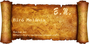 Biró Melánia névjegykártya