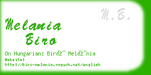 melania biro business card